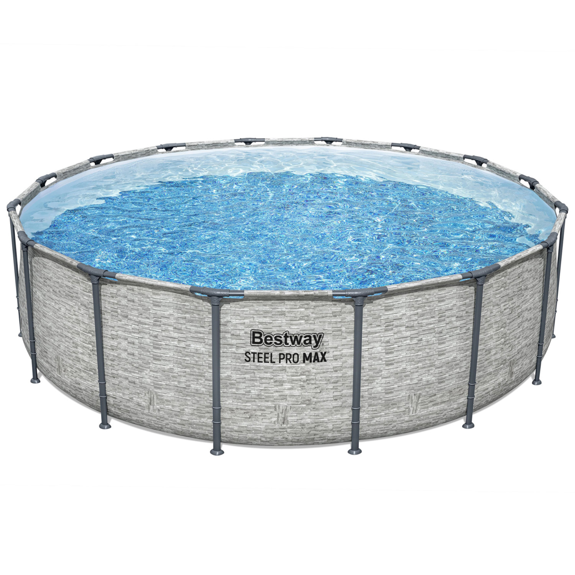 Bestway Steel Pro MAX 16Feet x 48Inch, Grey Round Above Ground Swimming Pool Set